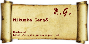 Mikuska Gergő névjegykártya